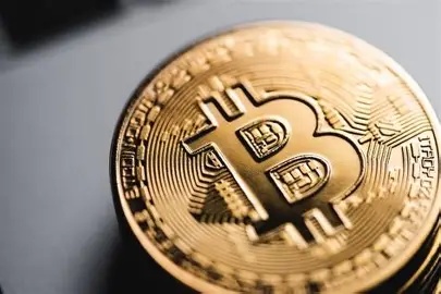 A robust Bitcoin mining rig enduring a storm, symbolizing resilience in crypto operations